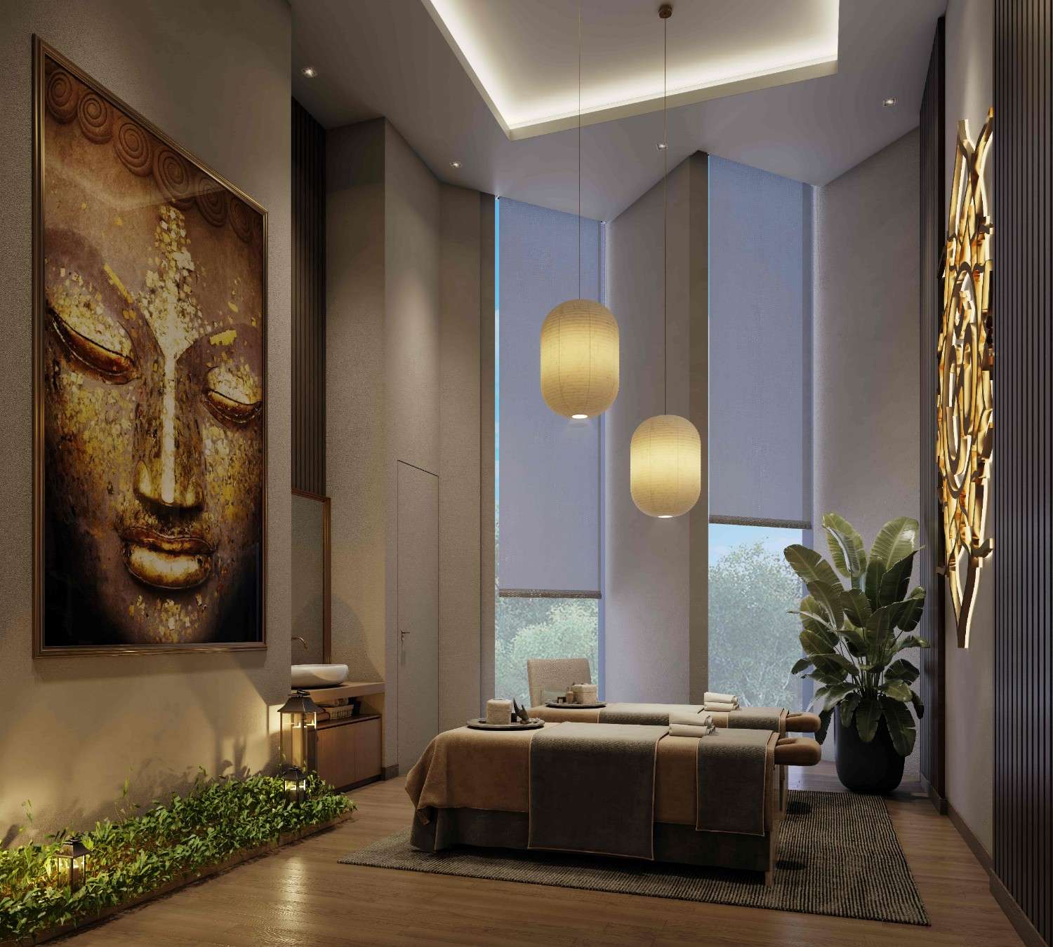 Massage room and wellness spaces